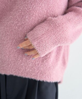 YECCA VECCA ラメシャギードルマンニット Pink