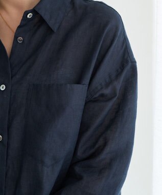 YECCA VECCA 3wayフレンチリネンシャツ Navy