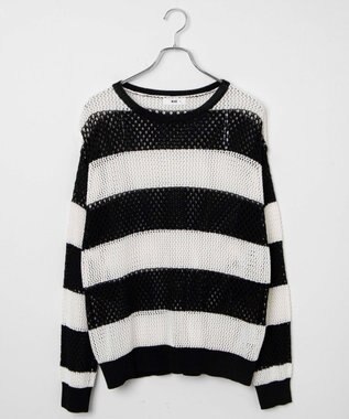 WEGO ボーダーニットビッグPO ブラックボーダー