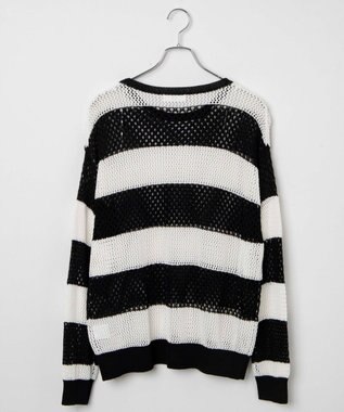 WEGO ボーダーニットビッグPO ブラックボーダー