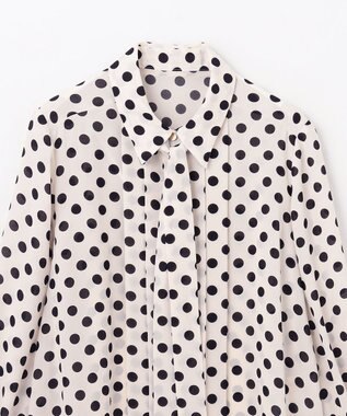 GRACE CONTINENTAL ドットプリントボウタイブラウス キナリ