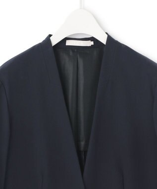 ICB 【UVカット・洗える】4WAYストレッチタフタ ノーカラージャケット ネイビー系