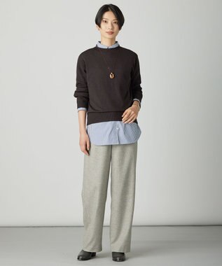 J.PRESS LADIES 【リバーシブル】マーブル ネックレス ブラウン×ベージュ系