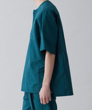 UNFILO MENS ライトリネン ヘンリーネックシャツ [23年春夏商品] ダークグリーン
