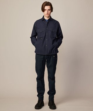 JOSEPH ABBOUD MOUNTAIN 【軽量/ECO撥水/ストレッチ/男女兼用】ライトワッシャー アウトドアシャツ ネイビー系
