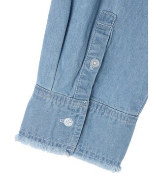 earth music&ecology クロップドポケットポイントシャツ Sax