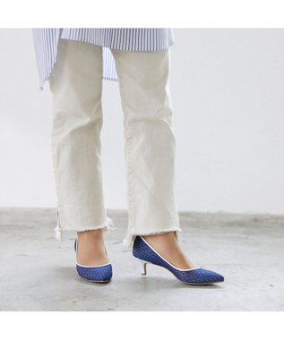 MODE ET JACOMO <carino>レースデザインパンプス ブルー