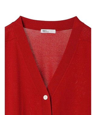 CRAFT STANDARD BOUTIQUE UVカット/接触冷感/マシンウォッシャブル/Vネックニットカーディガン Red