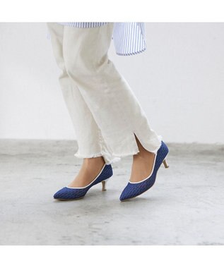MODE ET JACOMO <carino>レースデザインパンプス ブルー