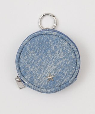 WEGO ワンポイントスタッズサークルポーチ ブルーその他