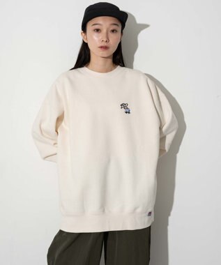 WEGO 【ユニセックス着用ITEM/裏起毛】別注BENDAVISワンポイントプルオーバー オフホワイト