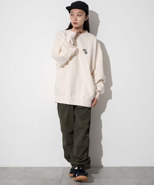 WEGO 【ユニセックス着用ITEM/裏起毛】別注BENDAVISワンポイントプルオーバー オフホワイト