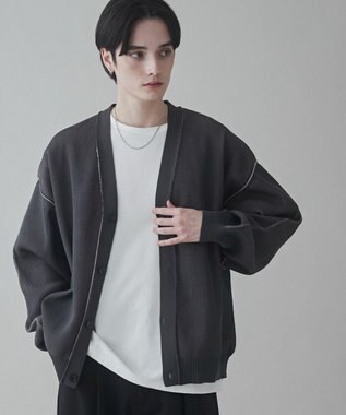 WEGO クリアライトリバーシブルカーディガン ダークグレー