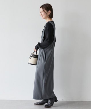 AMERICAN HOLIC イージーケアWクロスIラインワンピース Charcoal Gray