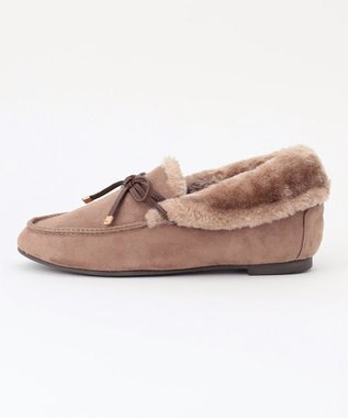 ANY SIS リボンフェイクファー モカシン ベージュ