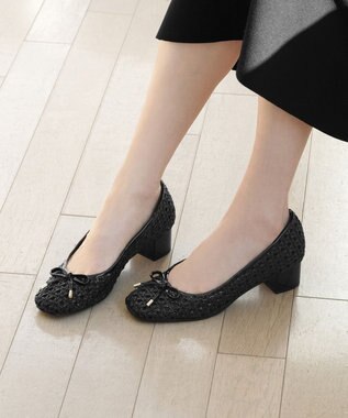 TOCCA CROCHET WITH RIBBON PUMPS パンプス ブラック系