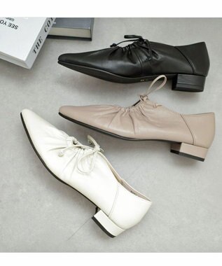 Pointer 日本製 本革ポインテッドトゥリボンパンプス ブラック