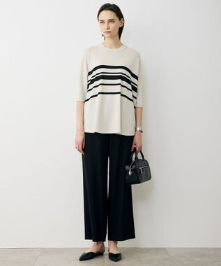 ICB L 【先行予約】ワッシャーツイル ワイドストレートパンツ ブラック