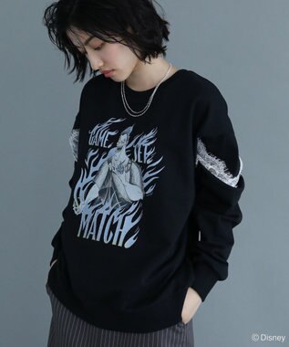 Green Parks VILLAINS/レースドッキングプリントスウェット