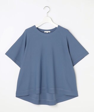 自由区 S 【接触冷感・UVカット・洗える】クレープストレッチAライン ニット ブルーグレー