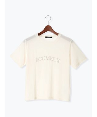 Te chichi シアーベロアロゴ刺繍Tシャツ オフホワイト