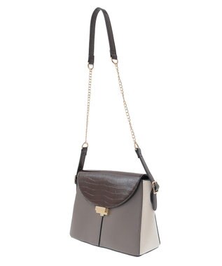 YECCA VECCA 配色メタルポイントバッグ Brown