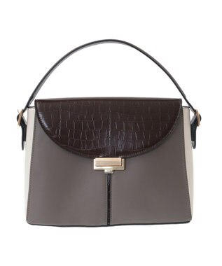 YECCA VECCA 配色メタルポイントバッグ Brown