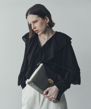 YECCA VECCA 配色メタルポイントバッグ Brown