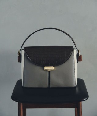 YECCA VECCA 配色メタルポイントバッグ Brown