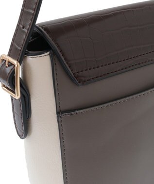 YECCA VECCA 配色メタルポイントバッグ Brown