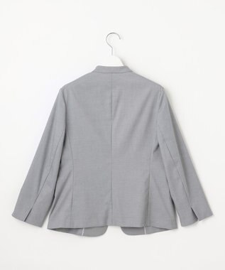 J.PRESS LADIES 【セットアップ対応・洗える・撥水】コットンFITTY ノーカラー ジャケット グレー系