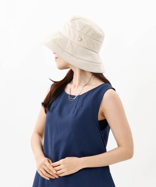 AURORA 【 LANVIN COLLECTION（ランバン コレクション） 】綿麻キャペリンハット ベージュ