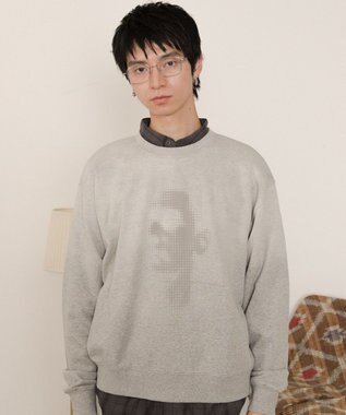 WEGO フェードプリントプルオーバー 杢グレー