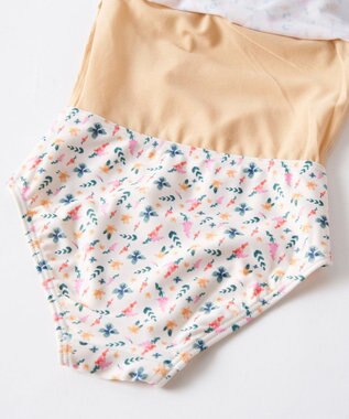 OP／FILA 【marie claire ENFANTS】小花柄編上げAライン水着 オフホワイト