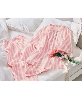 ワコール／睡眠科学 パジャマ 5分袖 半袖 8分丈 綿100%(本体) レディース YDT146 睡眠科学／ワコール ピンク