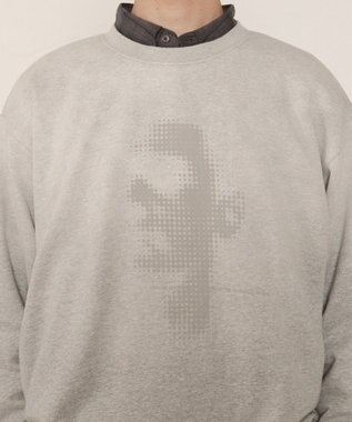 WEGO フェードプリントプルオーバー 杢グレー