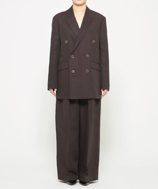 uncrave テンセルライトリネン ビッグジャケット ブラウングレー