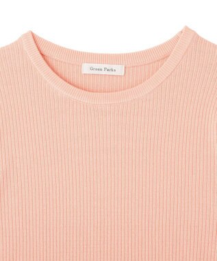 Green Parks アンチピリング袖配色ニットプルオーバー Pink