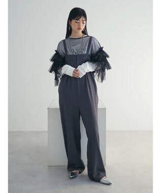 Green Parks armonia. ハイライズドサロペットパンツ Charcoal Gray