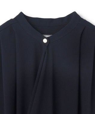 BEIGE， 【洗える】FLEUR / フロントドレープノースリーブドレス Navy