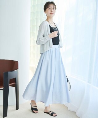 UNFILO イージー ショート カーディガン シルバーグレー