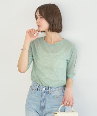 earth music&ecology ハイショクメロートップス Light Green