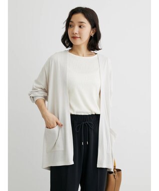Green Parks ５分袖カットリブプルオーバー Ecru