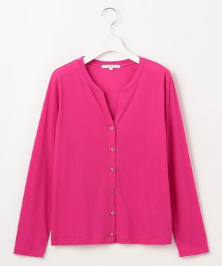 23区 【SLOW/一部店舗限定】シアーツイストシングルジャージー カーディガン ローズ系