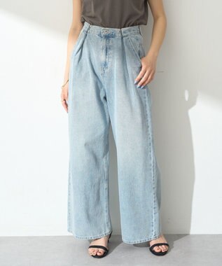 earth music&ecology タックホックデニムパンツ Light Indigo