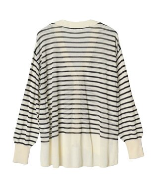 Green Parks さらっと　Ｖネックカーディガン Border