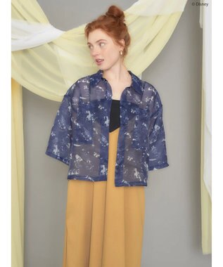 AMERICAN HOLIC 総柄シアーショート丈シャツ／Ｄｉｓｎｅｙ Navy