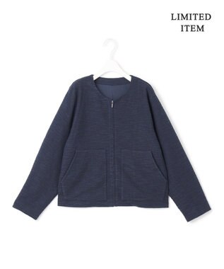 ICB 【WEB限定・洗える】 ツイードインレイ ブルゾン ネイビーブルー系