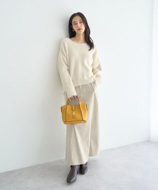 YECCA VECCA ラメシャギードルマンニット Ivory