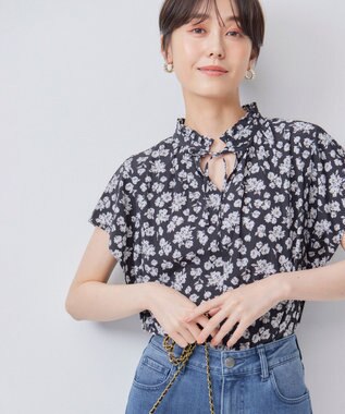  【前後着用可】ギャザーライトデシン ブラウス